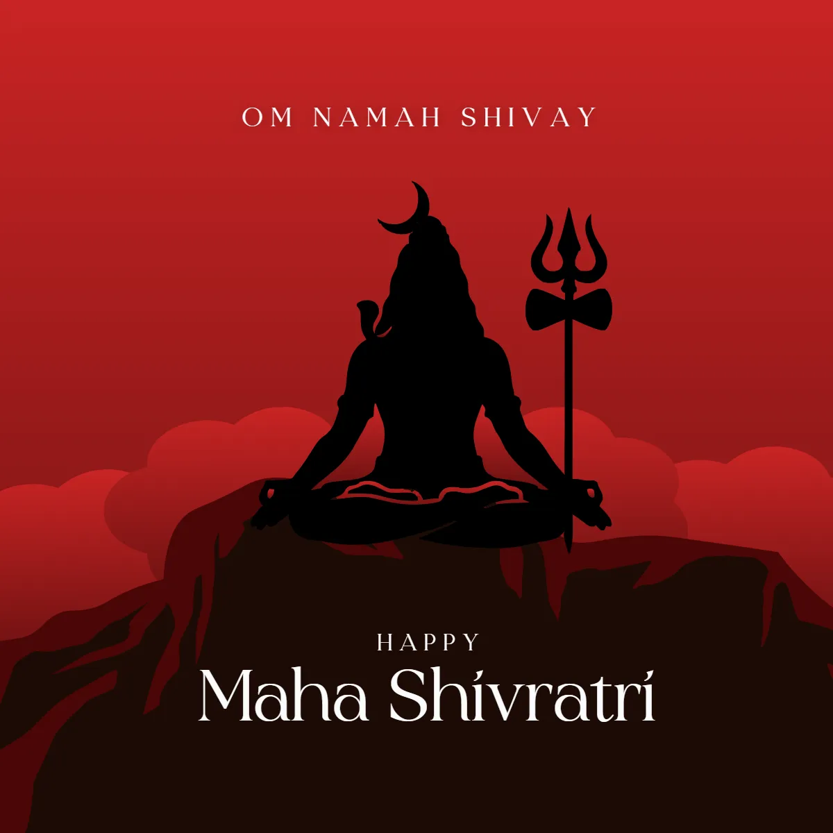 Free Maha Shivratri Red Black Clip Art Templates to Edit Online