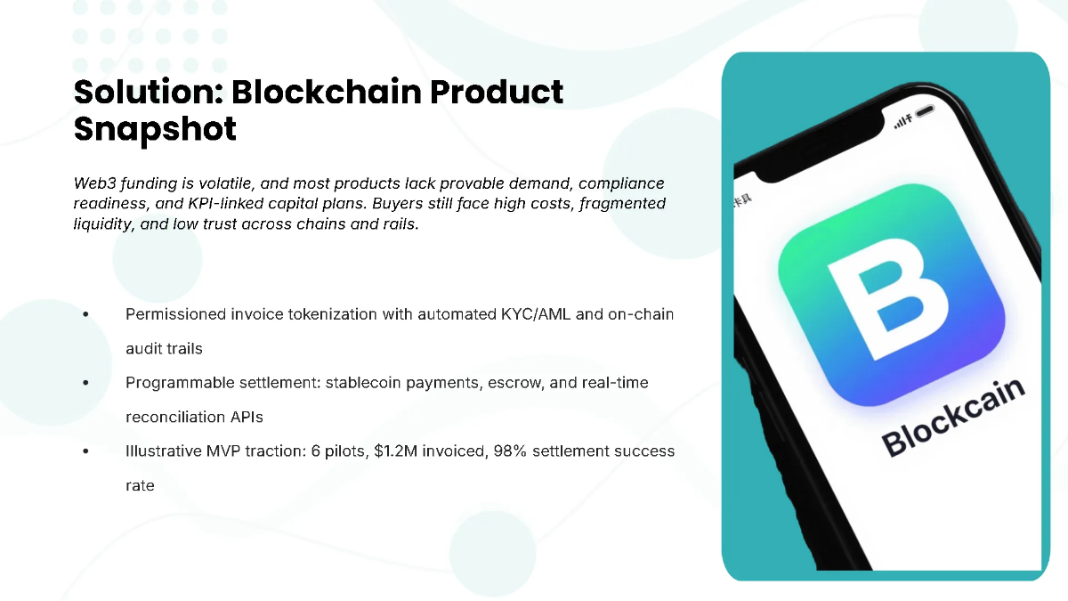 Free Blockchain Funding Strategy Pitch Deck Template to Edit Online