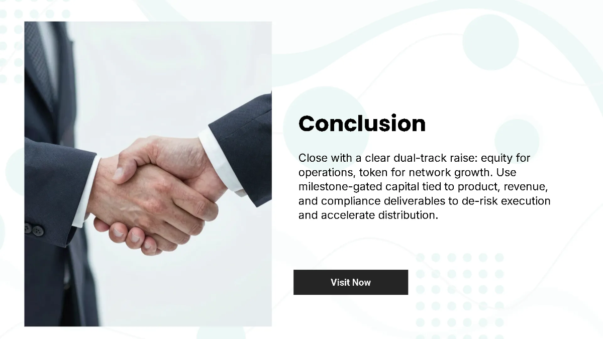 Free Blockchain Funding Strategy Pitch Deck Template to Edit Online