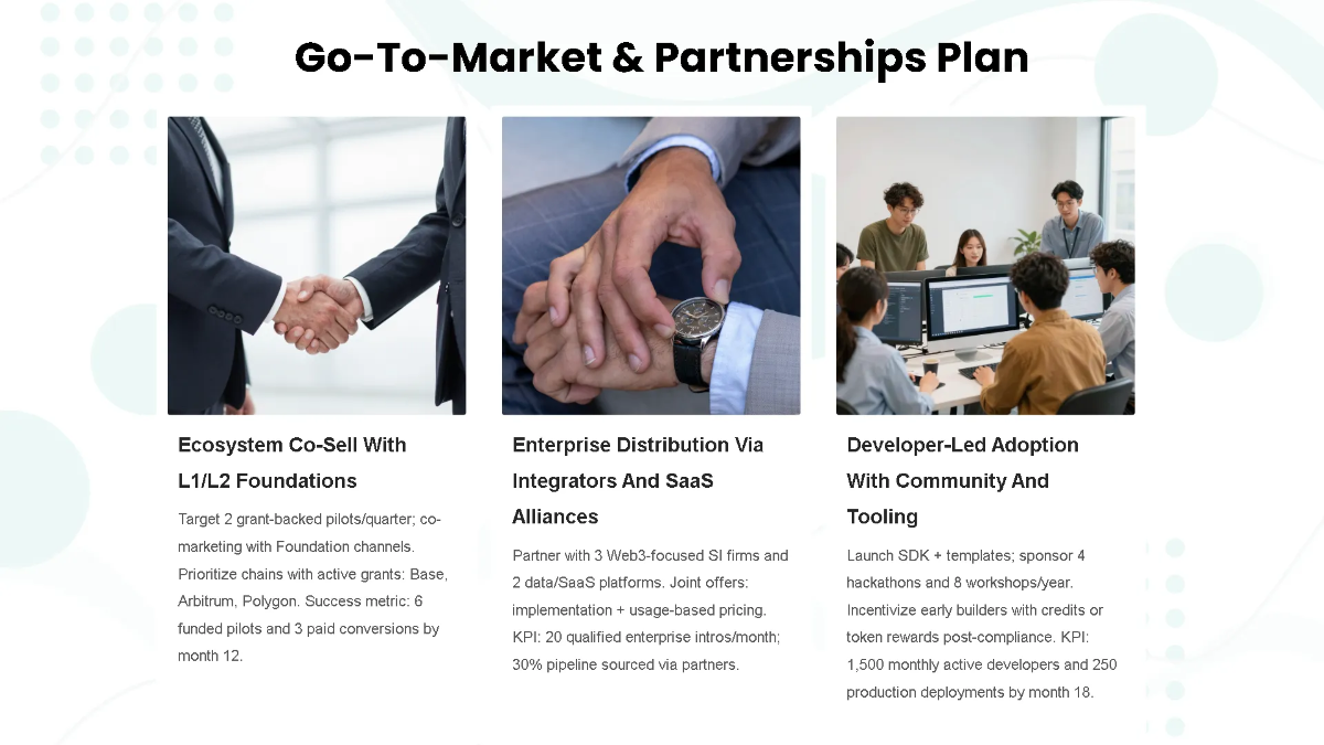 Free Blockchain Funding Strategy Pitch Deck Template to Edit Online