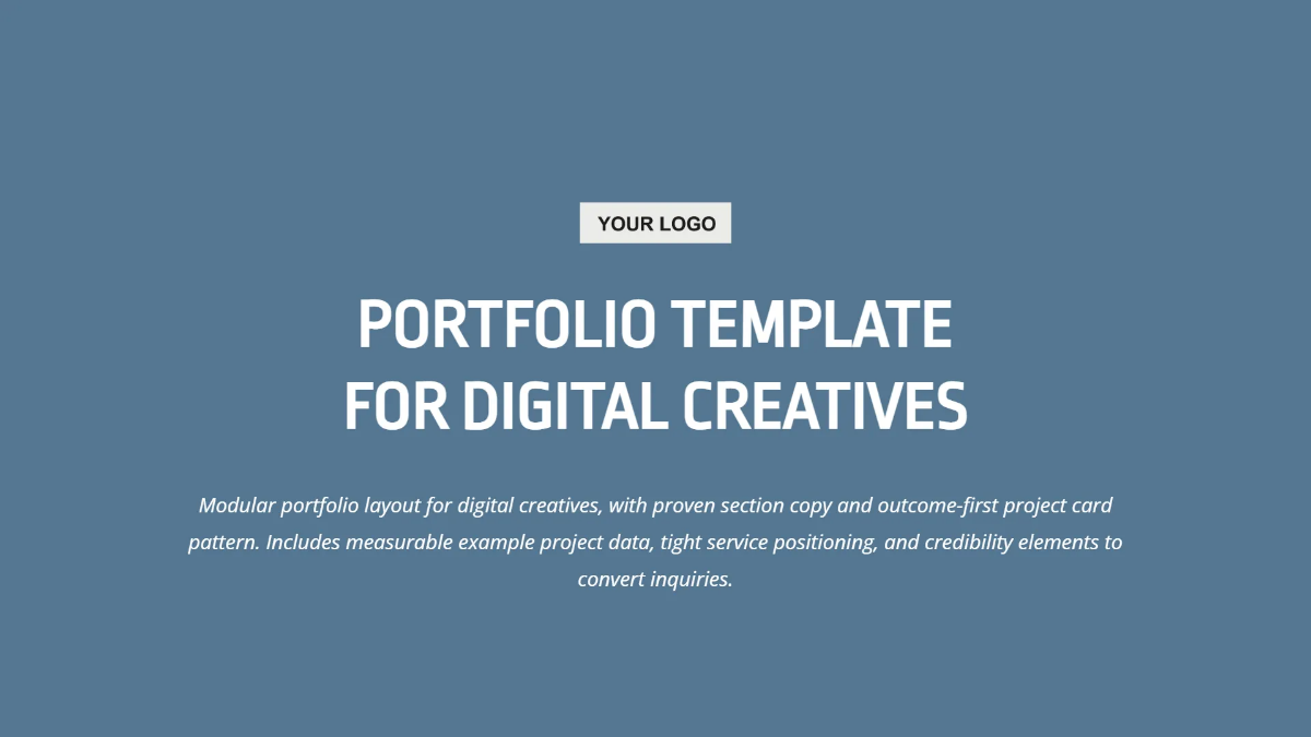 Free Portfolio Template for Digital Creatives to Edit Online Free Portfolio Template for Digital Creatives to Edit Online