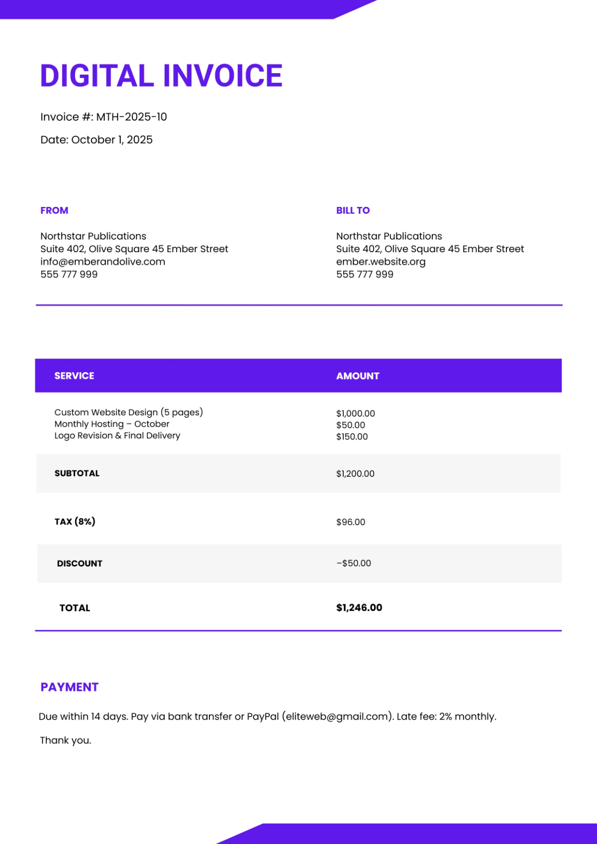 Free Corporate Digital Invoice Template to Edit Online Free Corporate Digital Invoice Template to Edit Online
