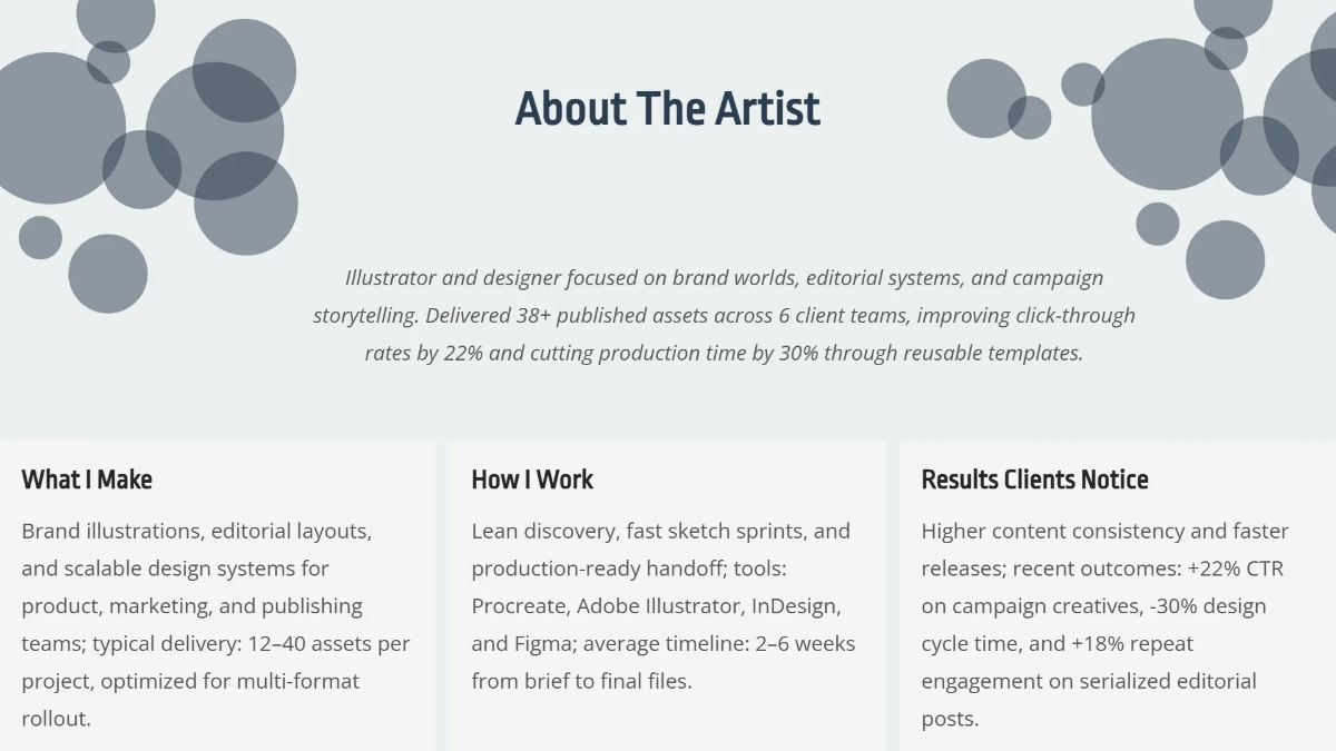 Free Illustration & Design Portfolio Deck Template to Edit Online