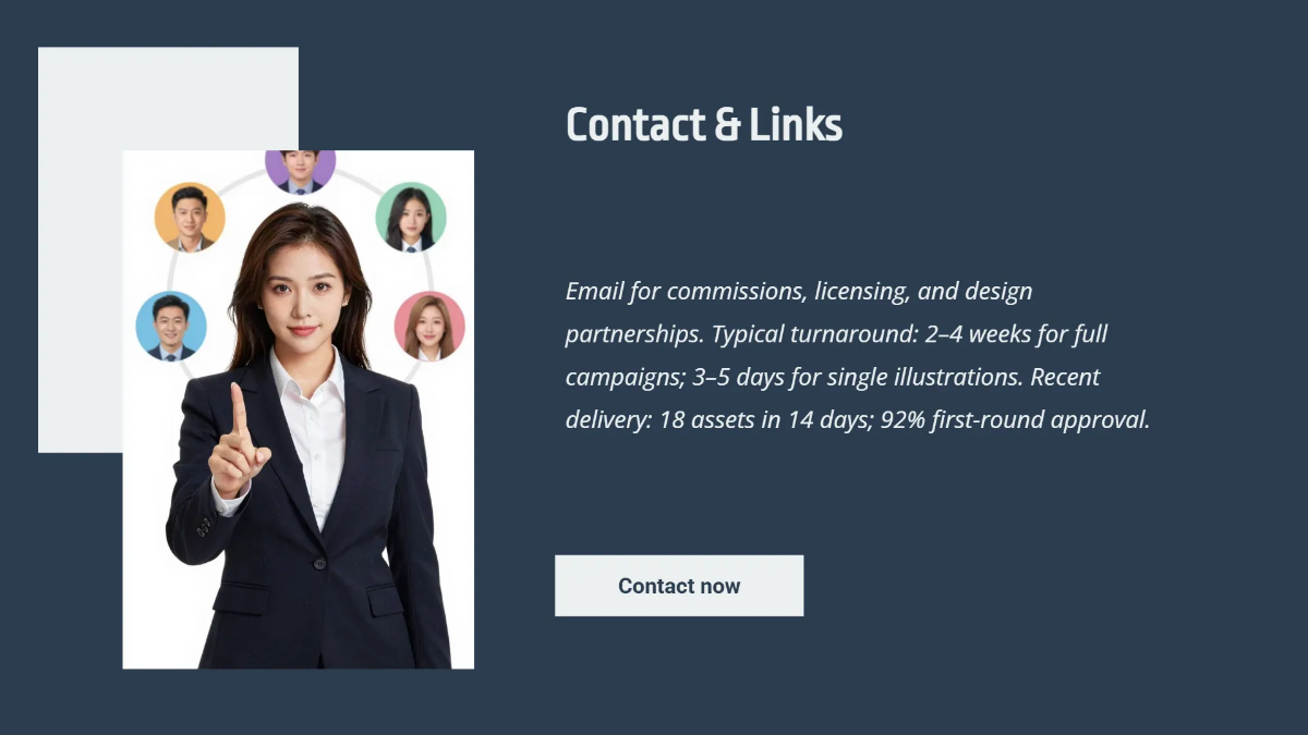 Free Illustration & Design Portfolio Deck Template to Edit Online