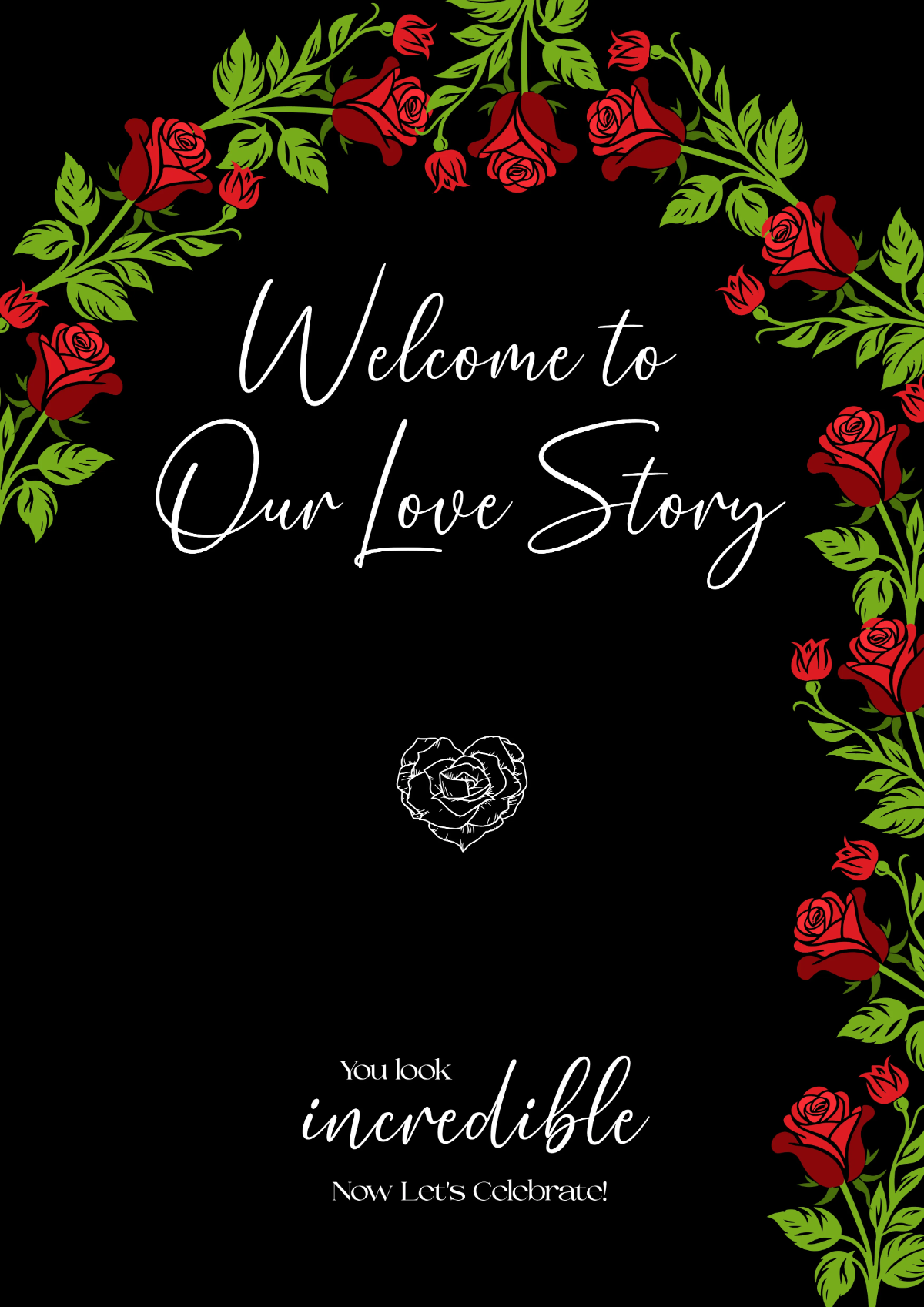 Mirror Transparent Wedding Sign Template