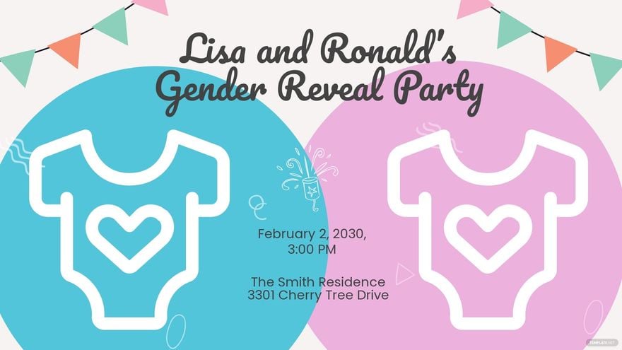 Gender Reveal Facebook Event Cover Template