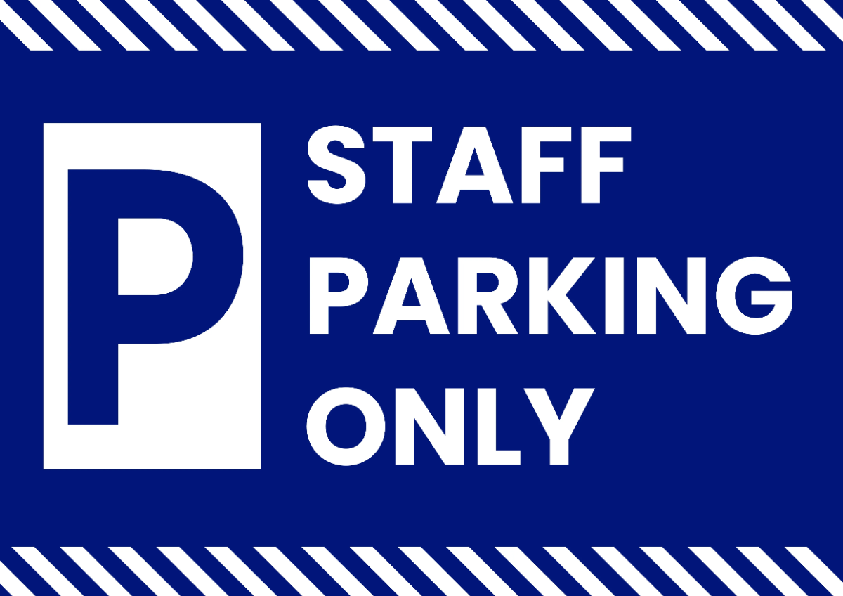Free Staff Parking Lot Sign Template to Edit Online