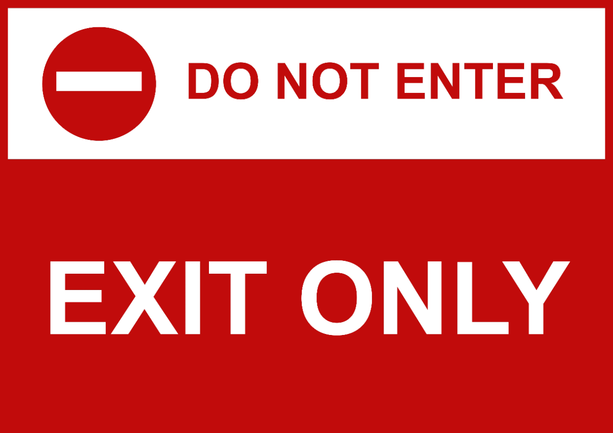 Exit Only University Sign Template
