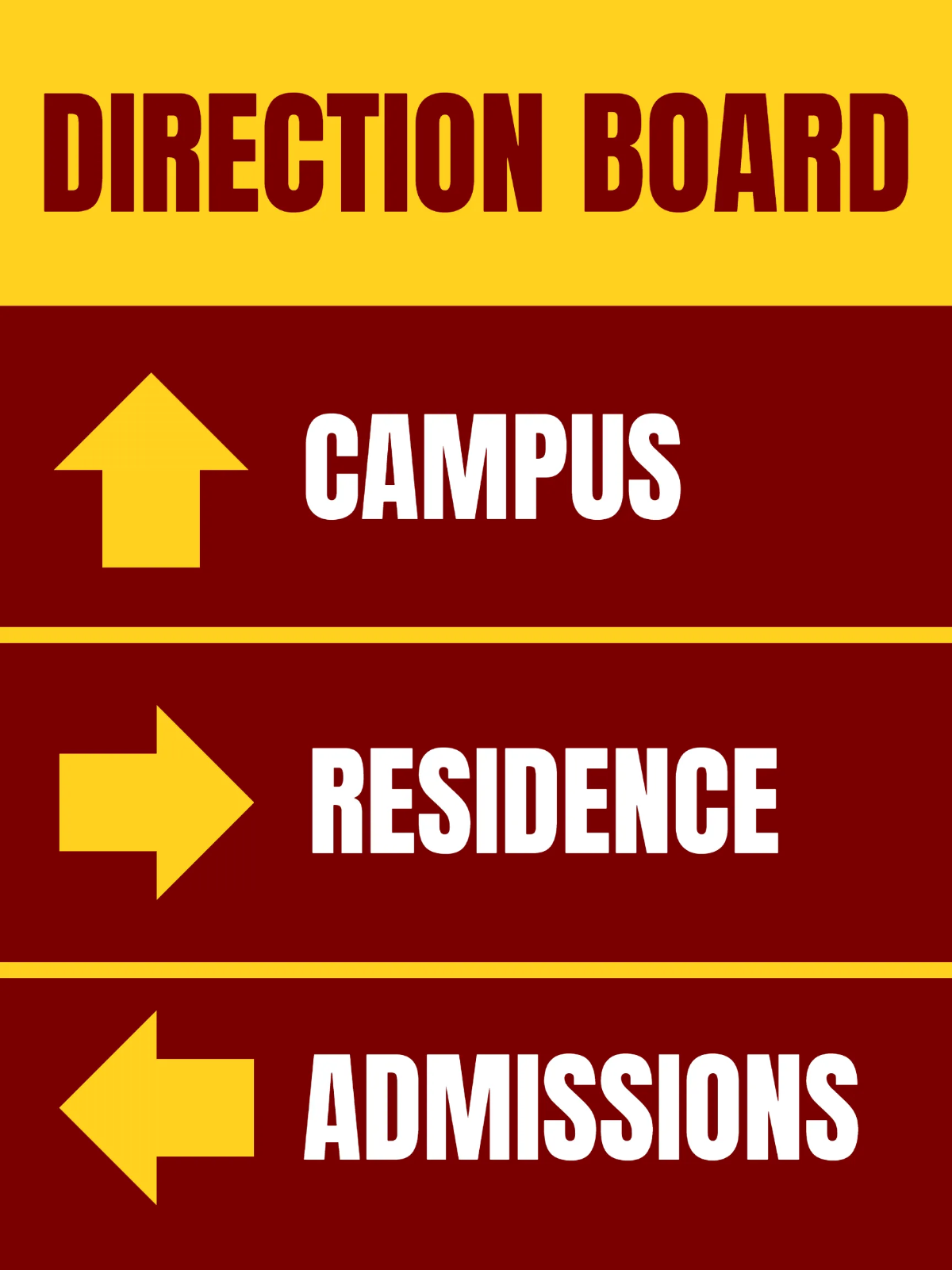 Direction Board University Sign Template
