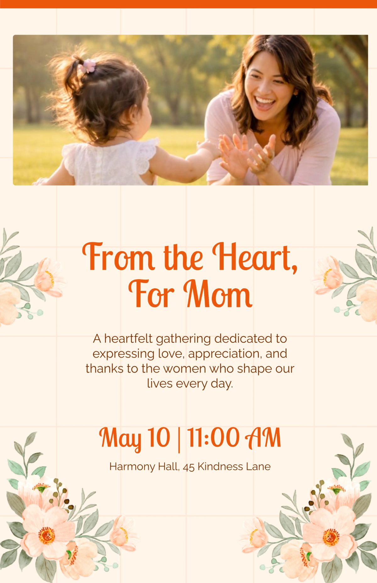 Heartfelt Mother's Day Poster Template