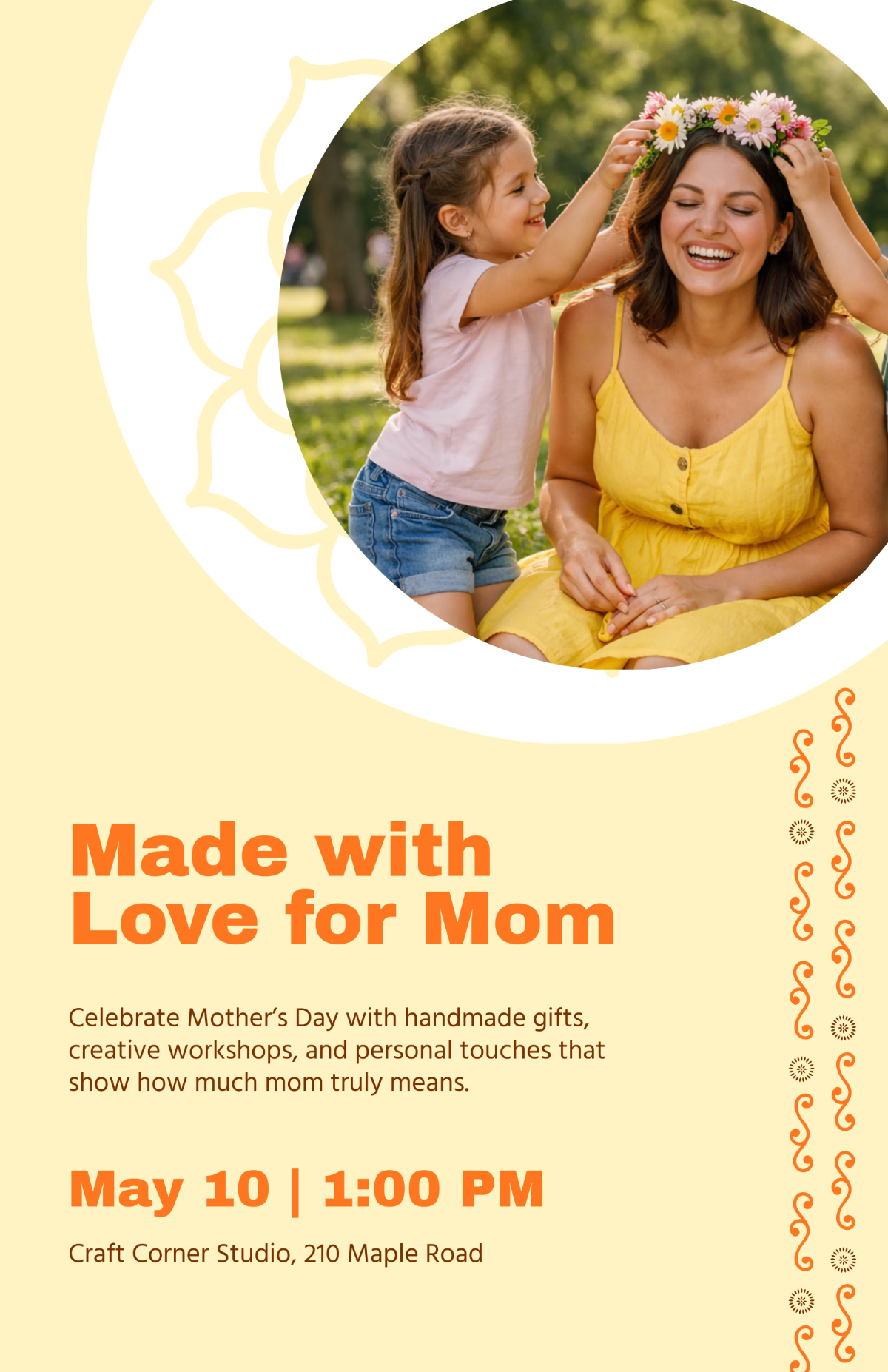 Handmade Gift Mother's Day Poster Template