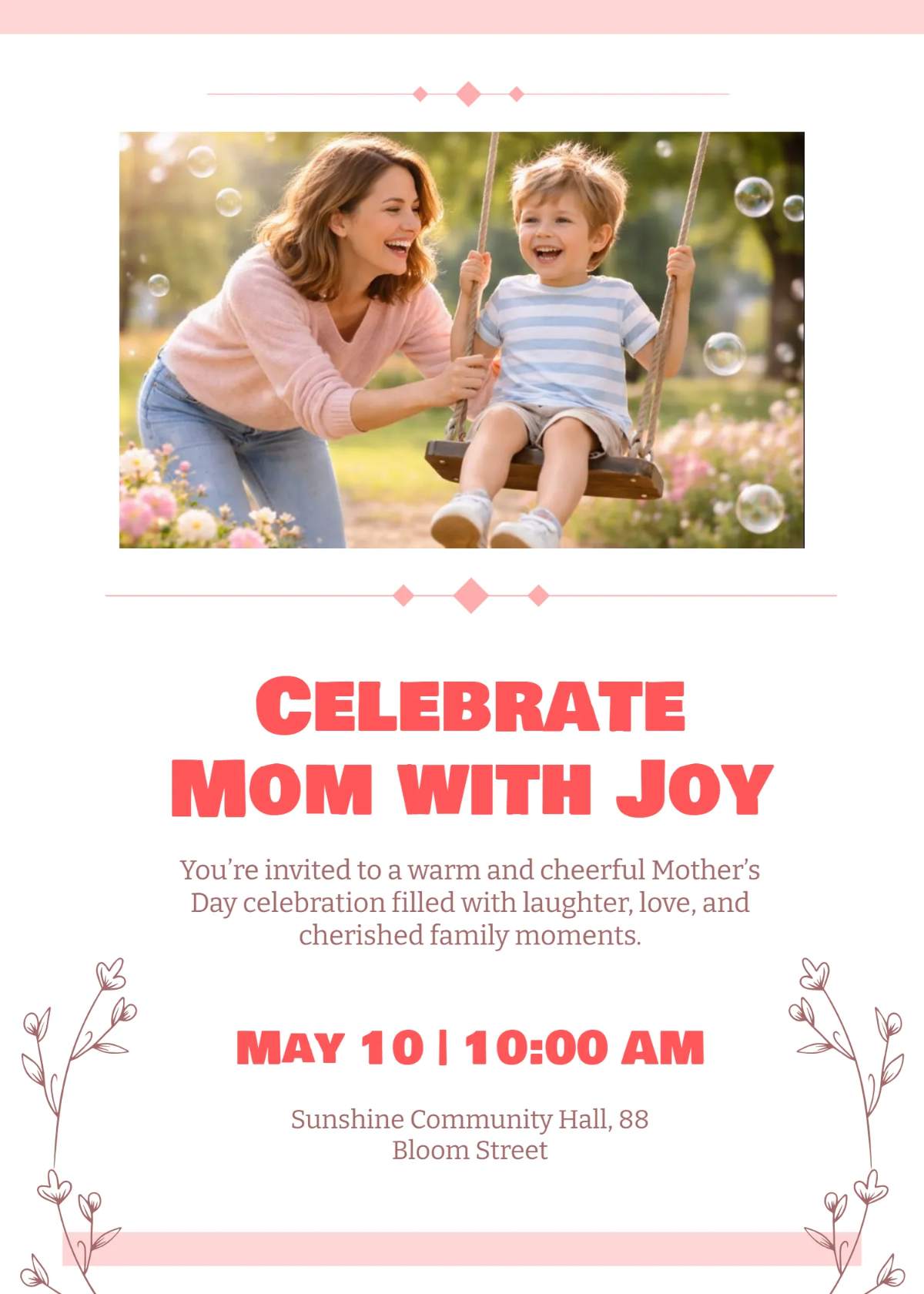 Joyful Mother's Day Invitation Template