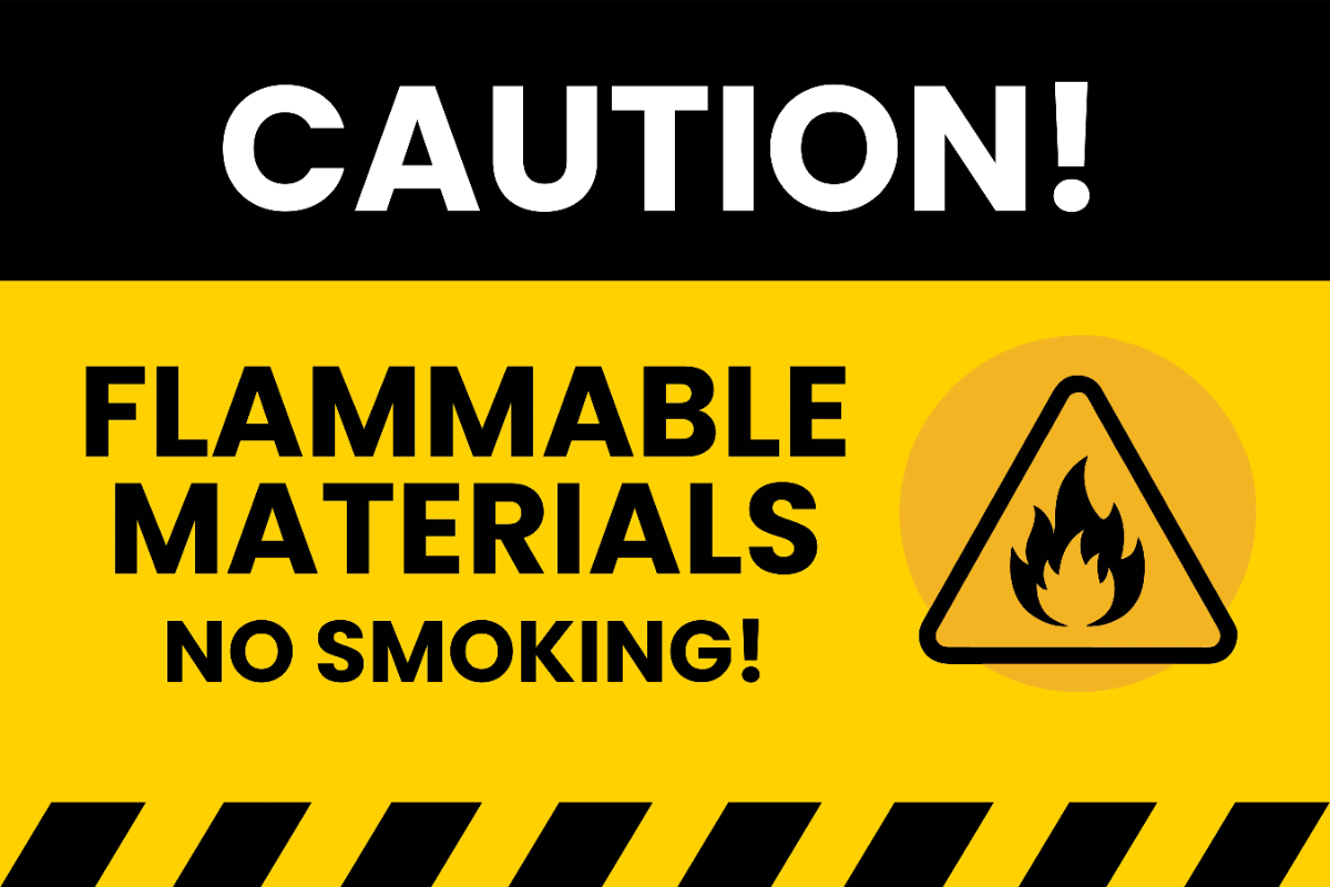 Free Caution Flammable substances Sign Template to Edit Online