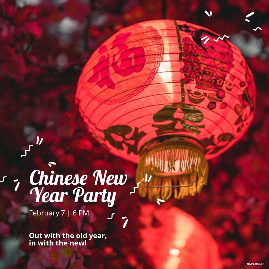 Chinese New Year Party Linkedin Post Template
