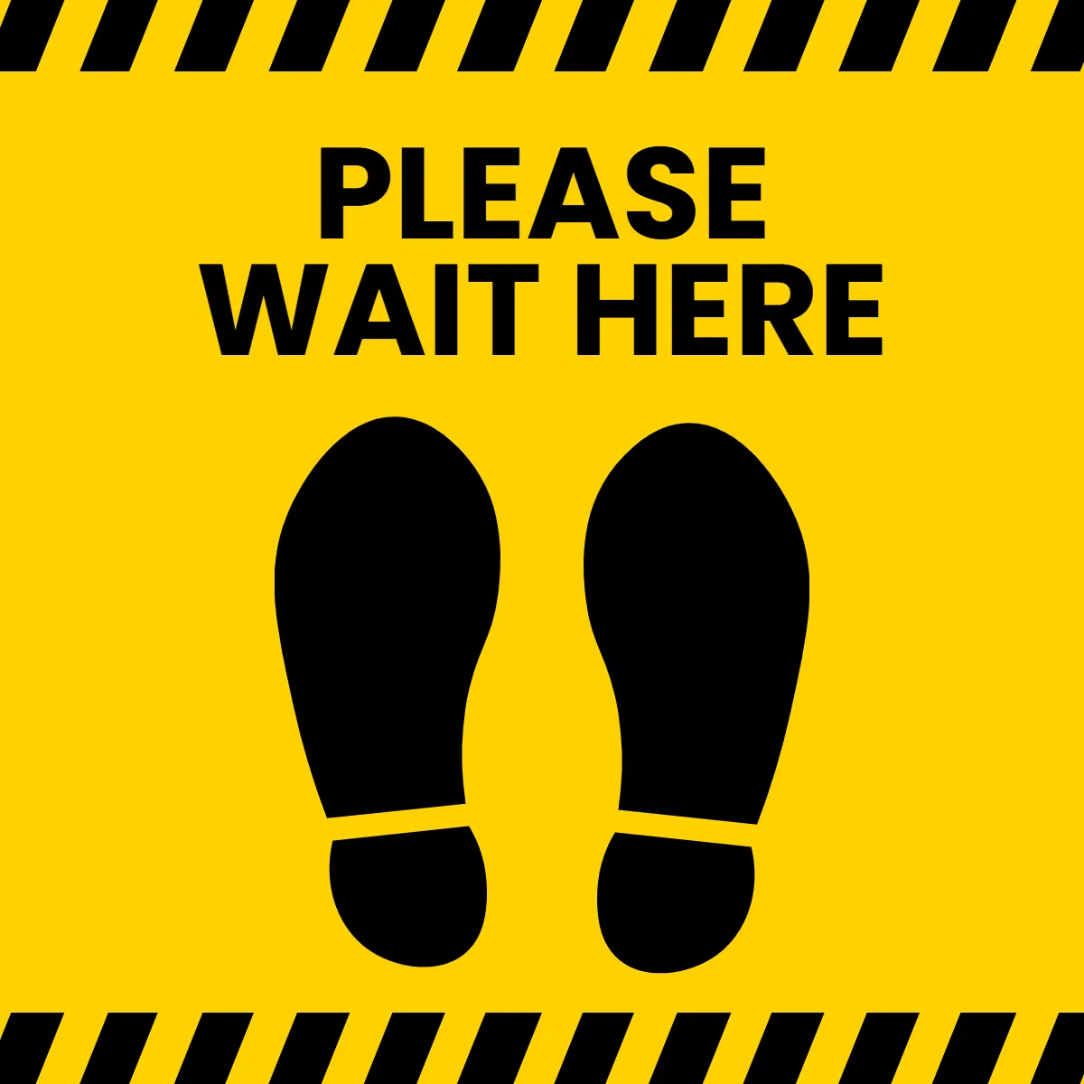Free Please Wait Here Floor Sign Template to Edit Online