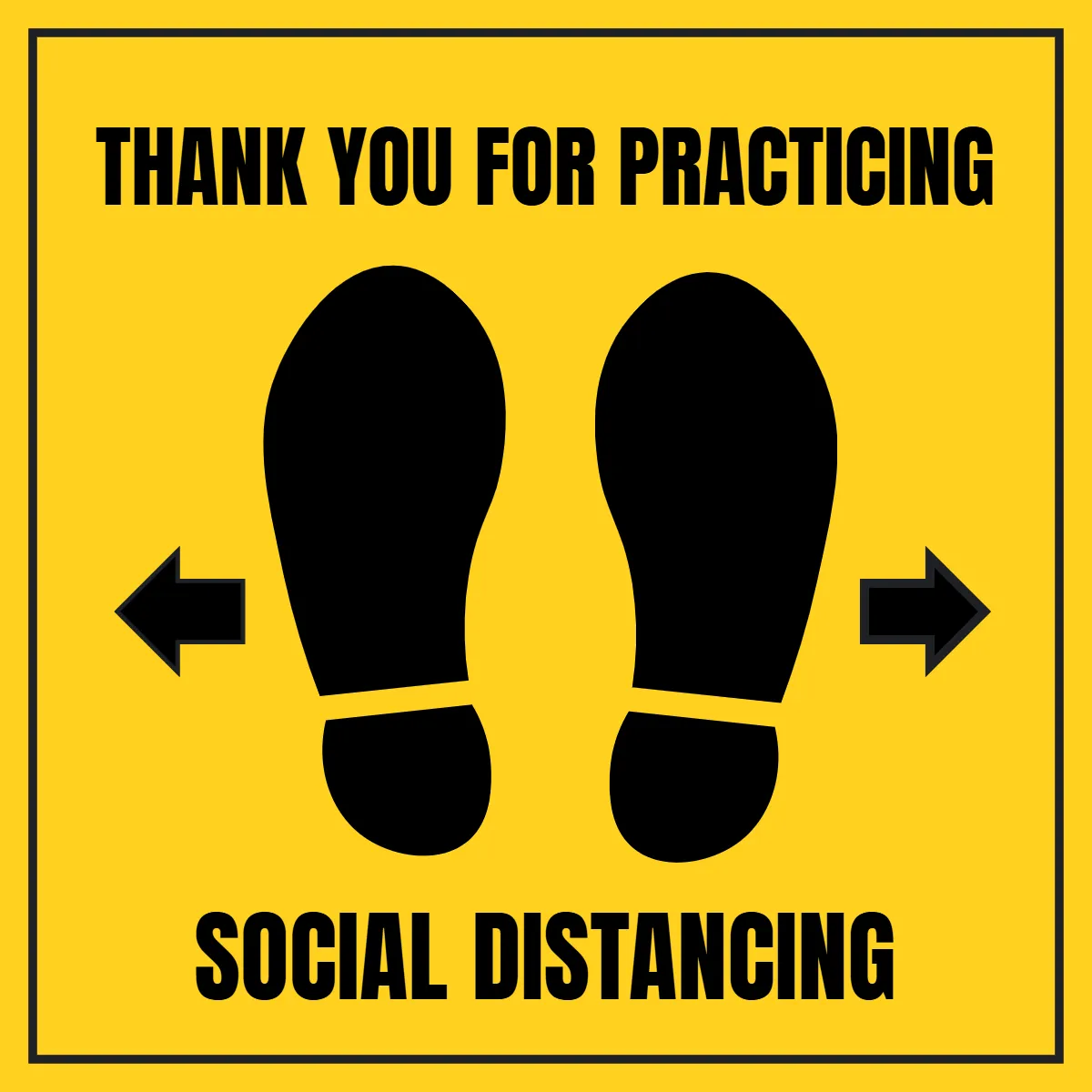 Free Social Distancing Floor Sign Template to Edit Online