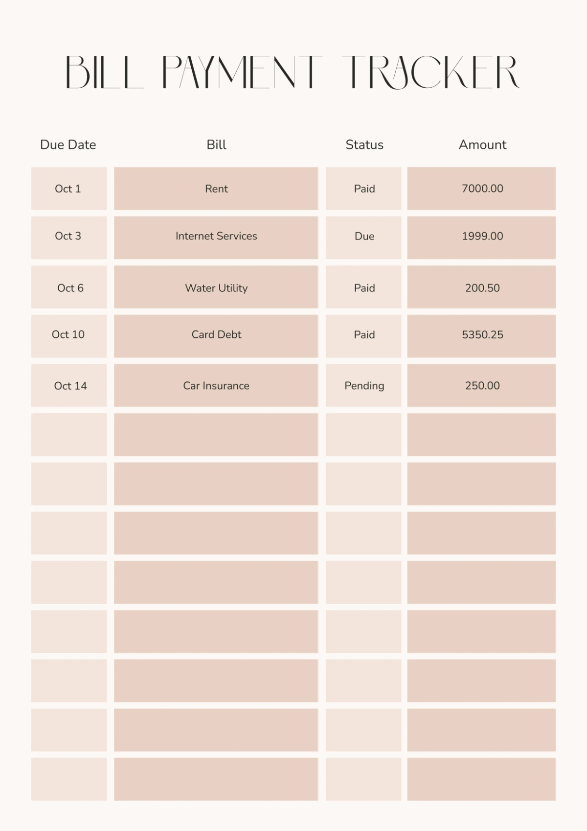 Free Blank Mental Wellness Tracker Template to Edit Online