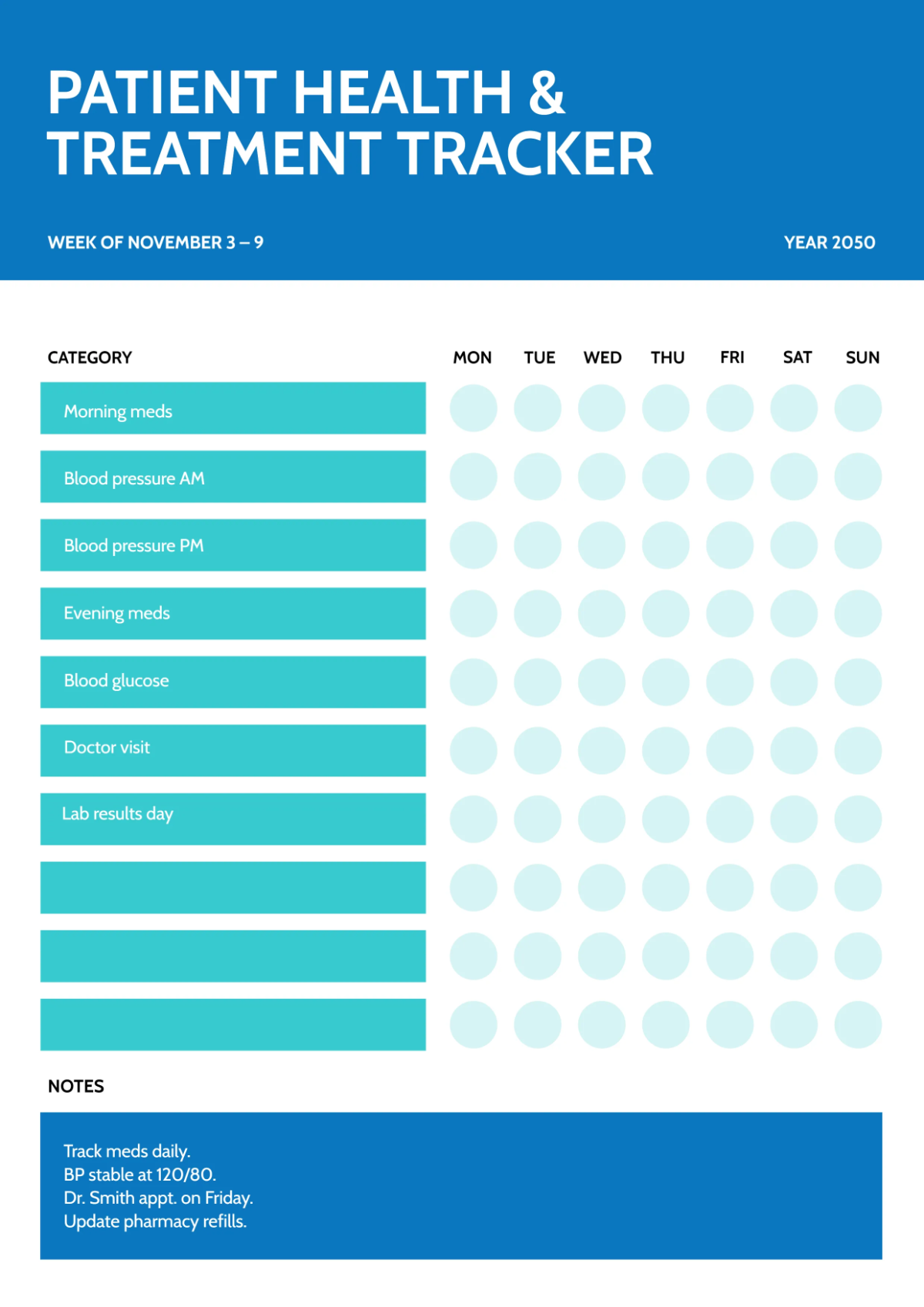 Free Medical Care Tracker Template to Edit Online