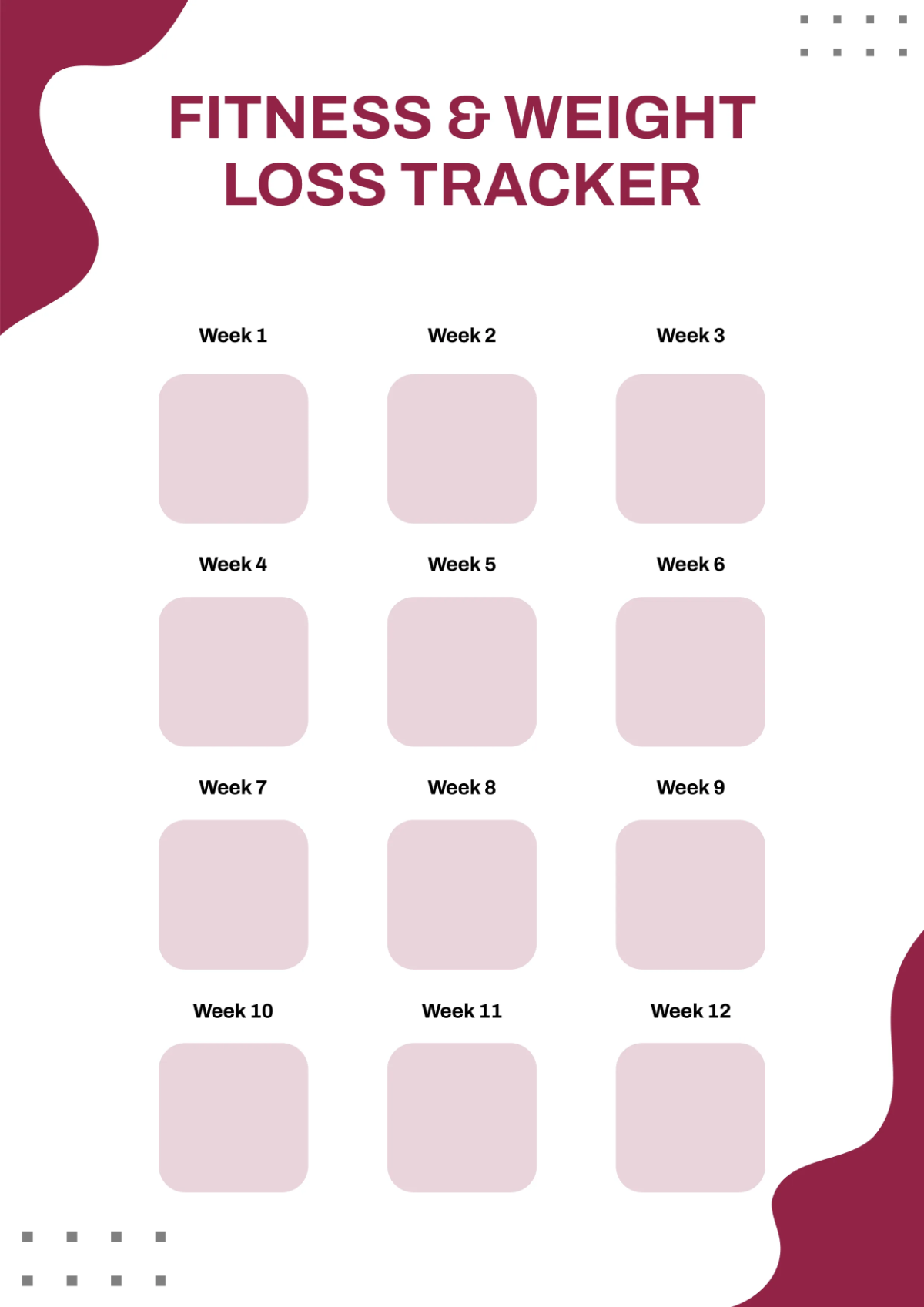 Free Weight Loss Tracker Template to Edit Online
