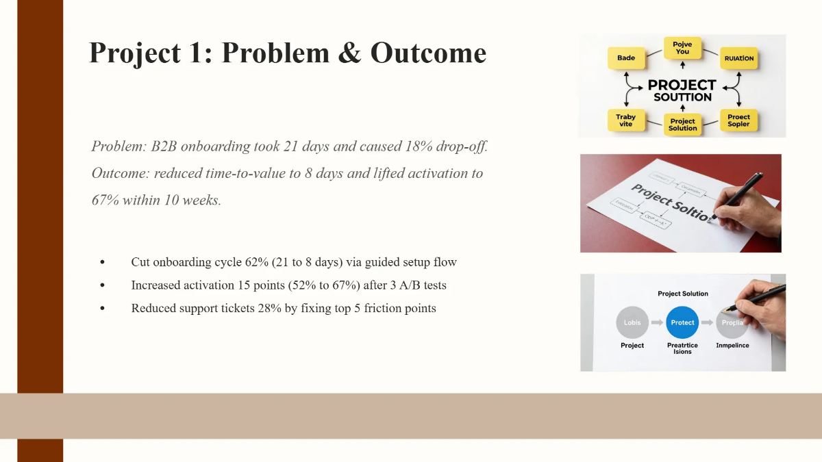 Free Portfolio Presentation with Project Highlights Template to Edit Online