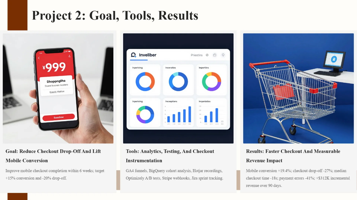 Free Portfolio Presentation with Project Highlights Template to Edit Online