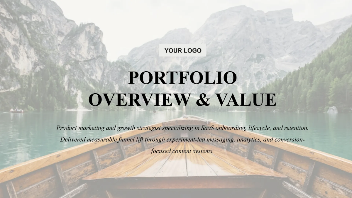 Free Portfolio Presentation with Project Highlights to Edit Online