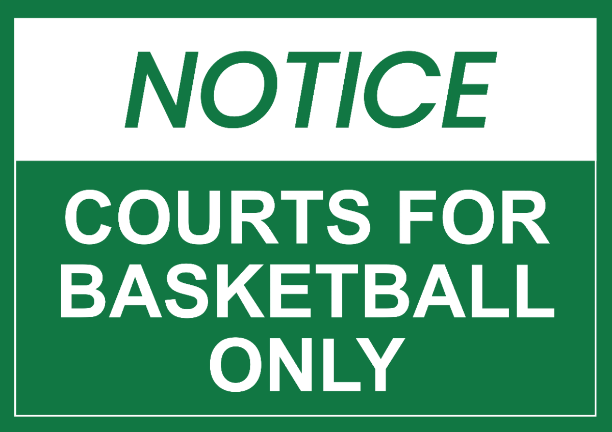 Basketball Only Sports Sign Template