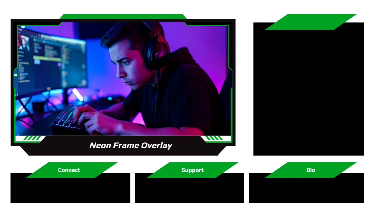 Free Blank Live Twitch Overlay Template to Edit Online