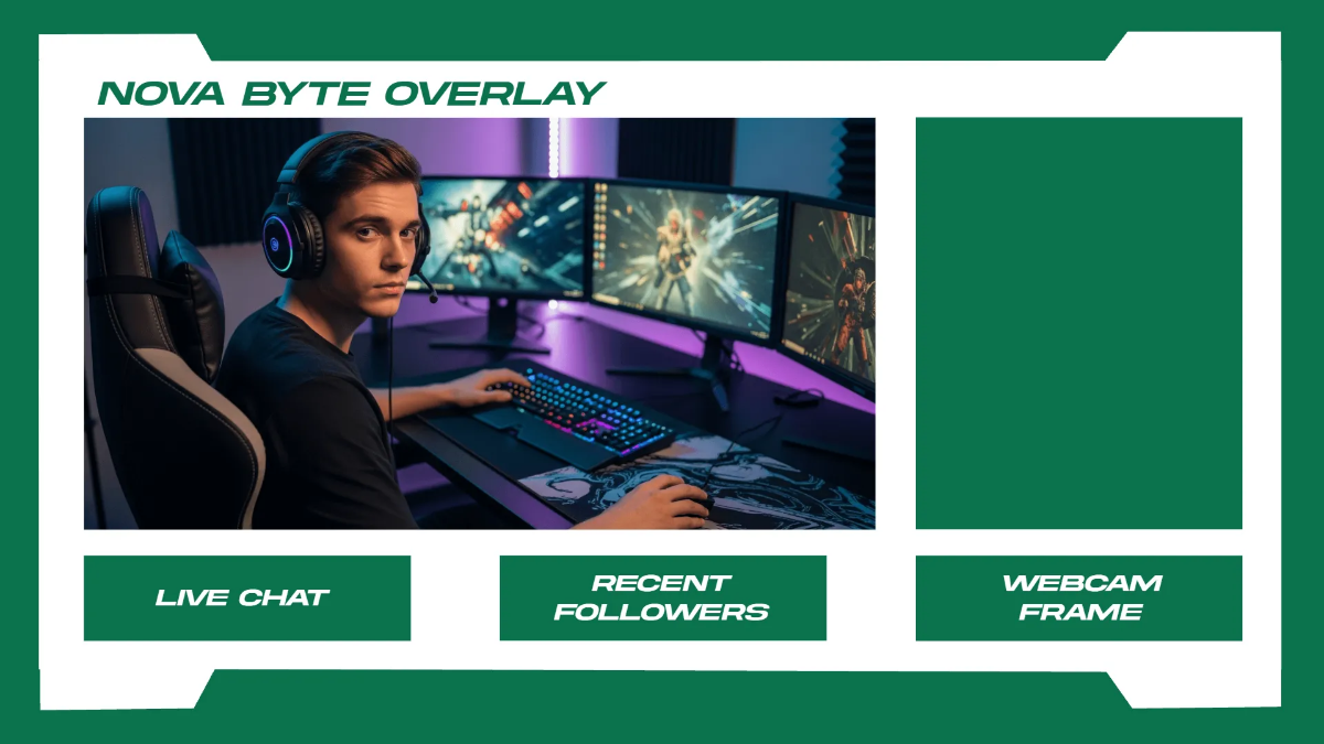 Free Clean Twitch Overlay Template to Edit Online