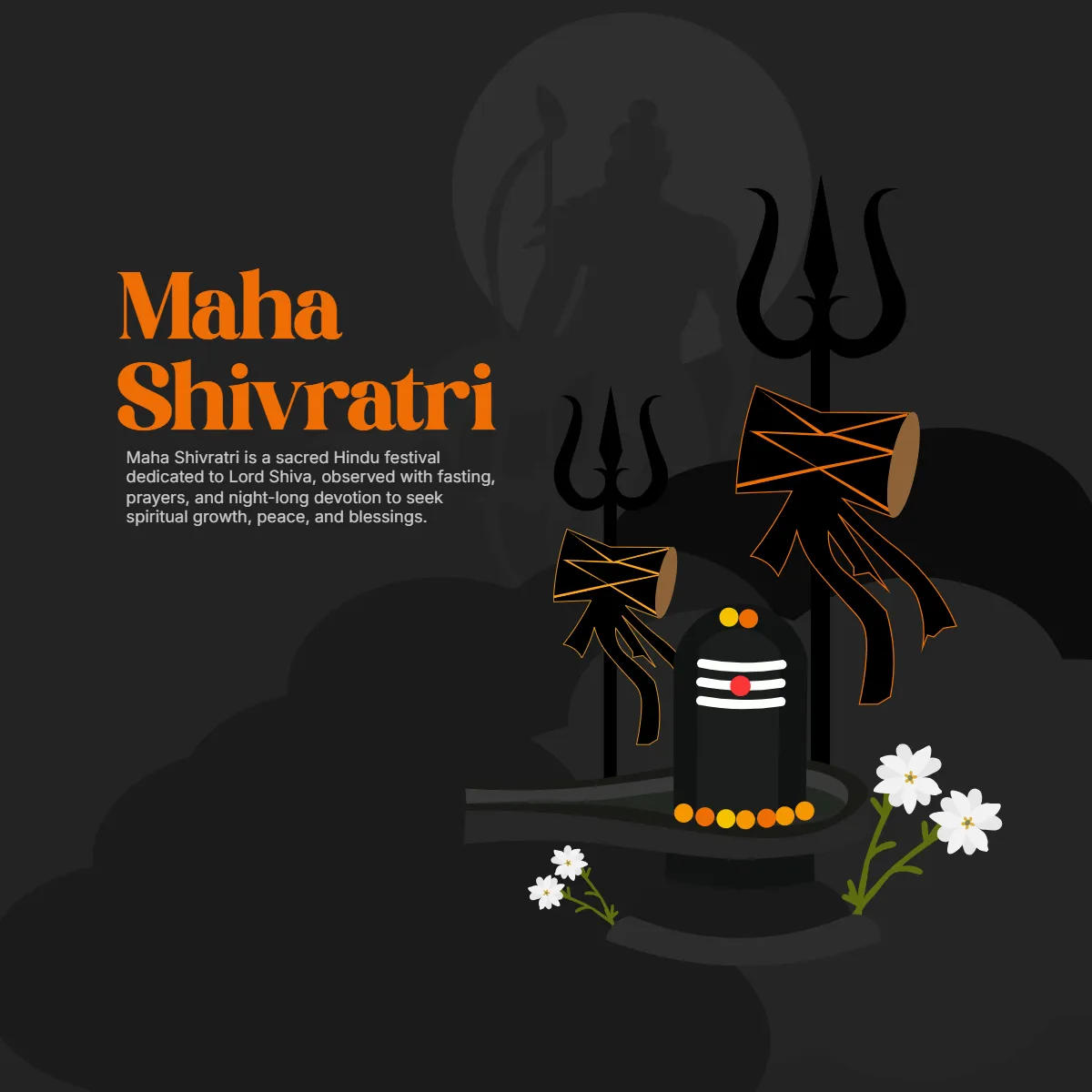 Free Maha Shivratri Black Design Clip Art Templates to Edit Online