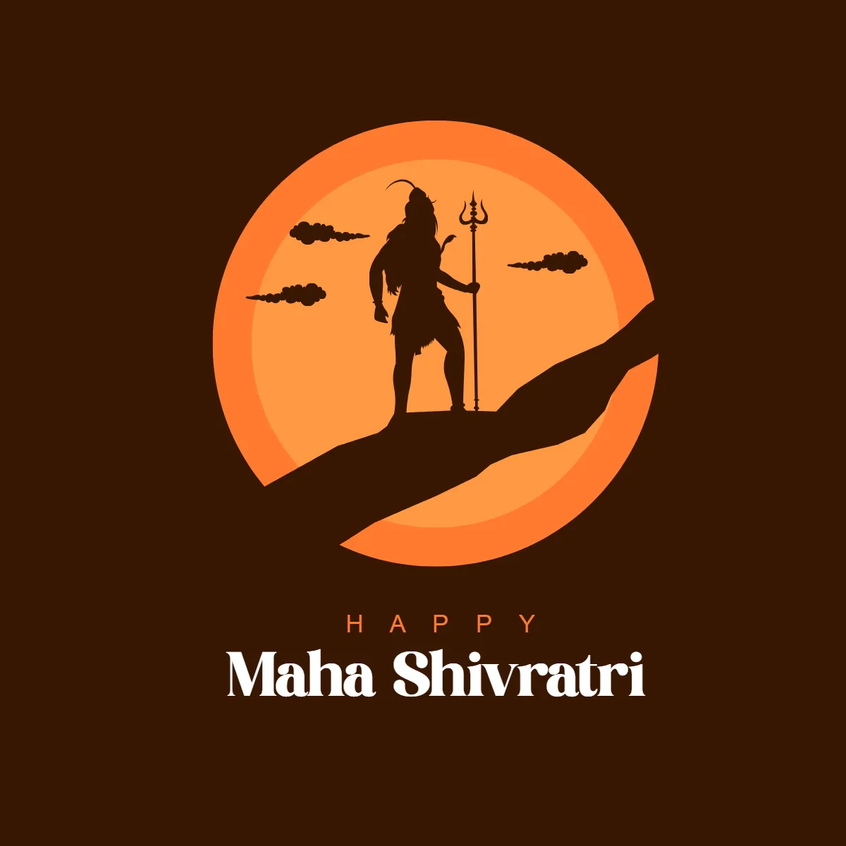 Free Maha Shivratri Orange Design Clip Art Templates to Edit Online