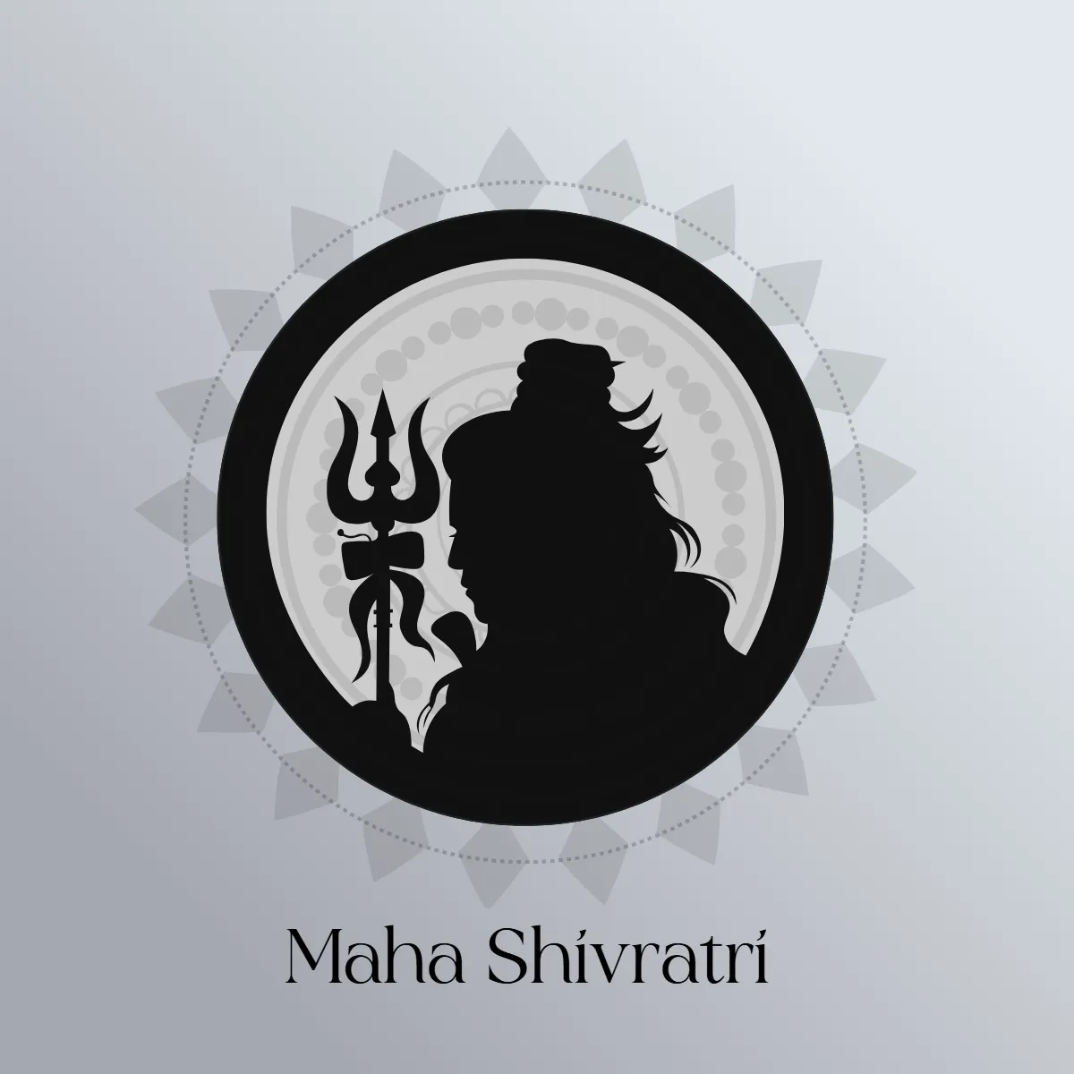 Free Maha Shivratri Grey Clip Arts Template to Edit Online