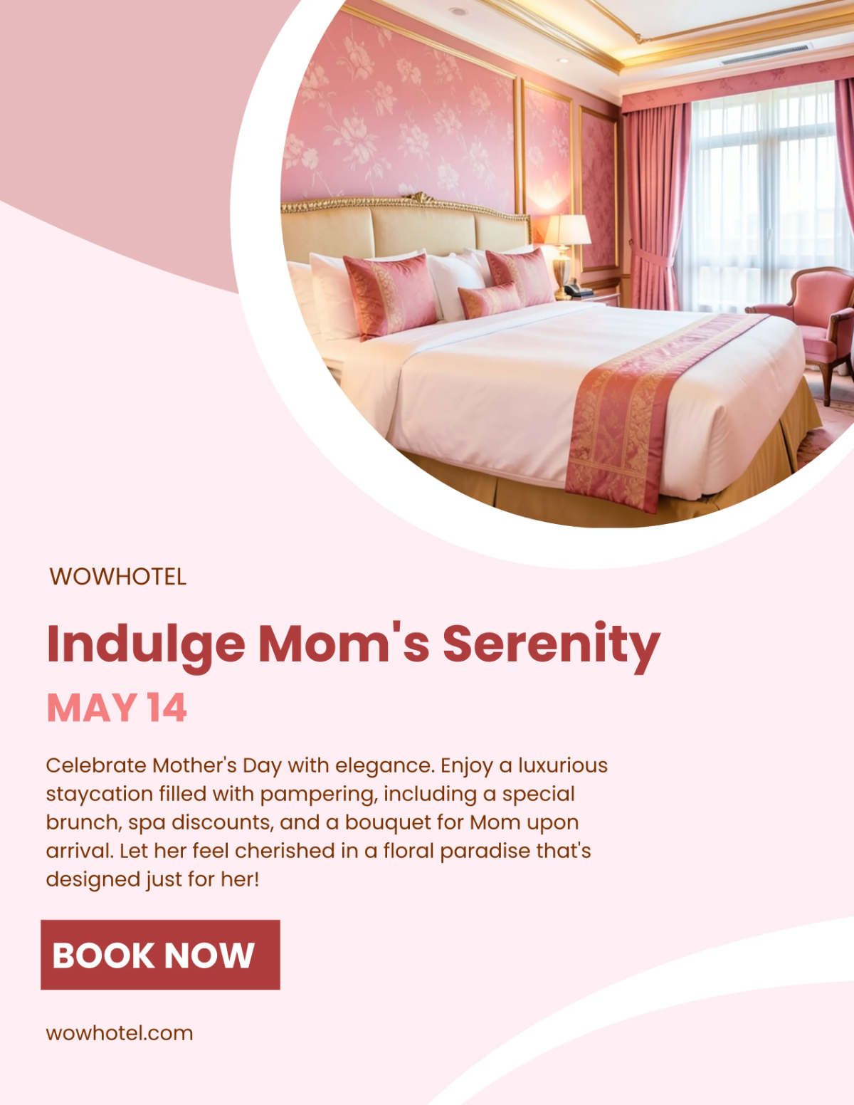Free Mother's Day Hotel Flyer Template to Edit Online