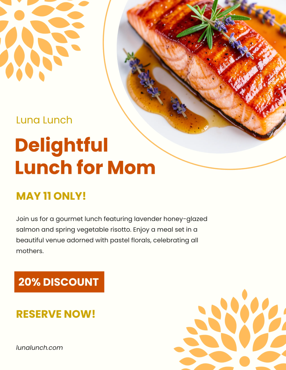 Free Mother's Day Lunch Flyer Template to Edit Online
