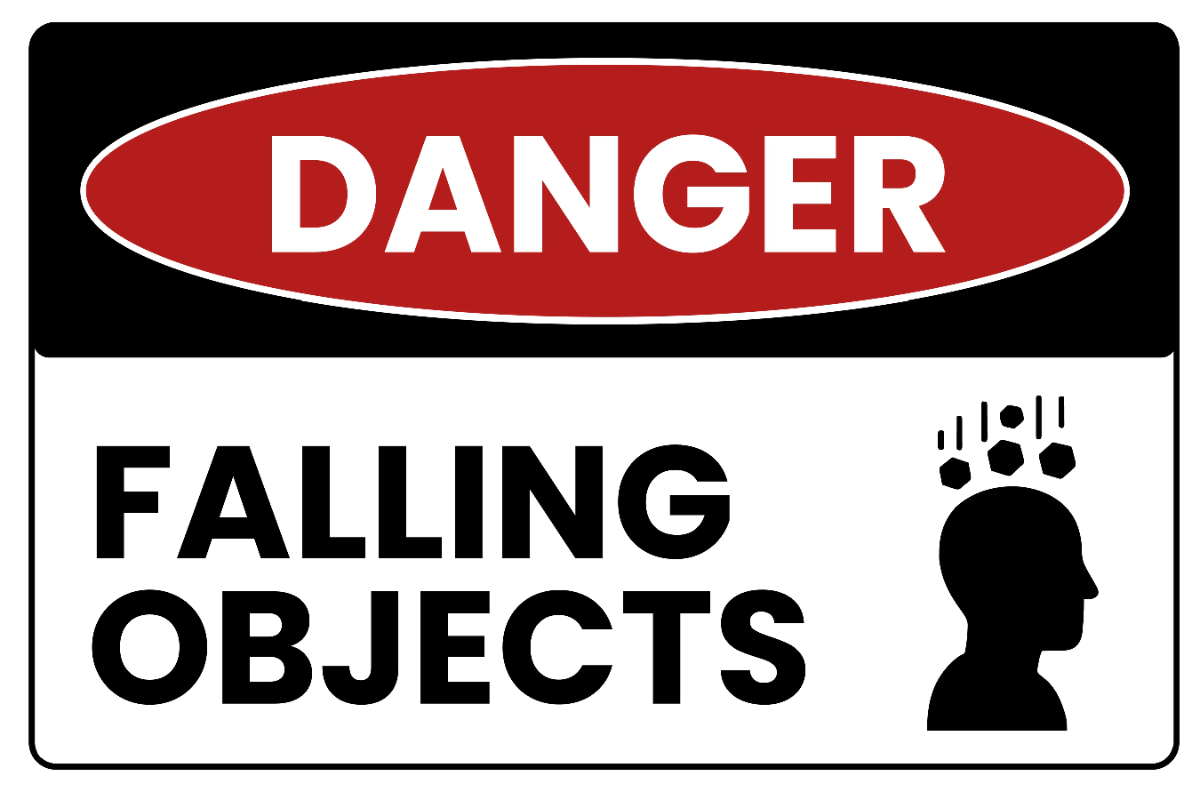 Free Falling Objects Danger Sign Template to Edit Online