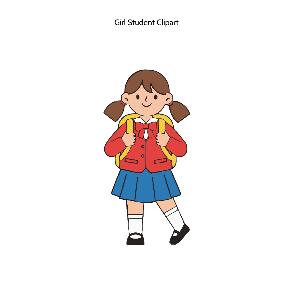 Free Girl Student Clipart Template to Edit Online