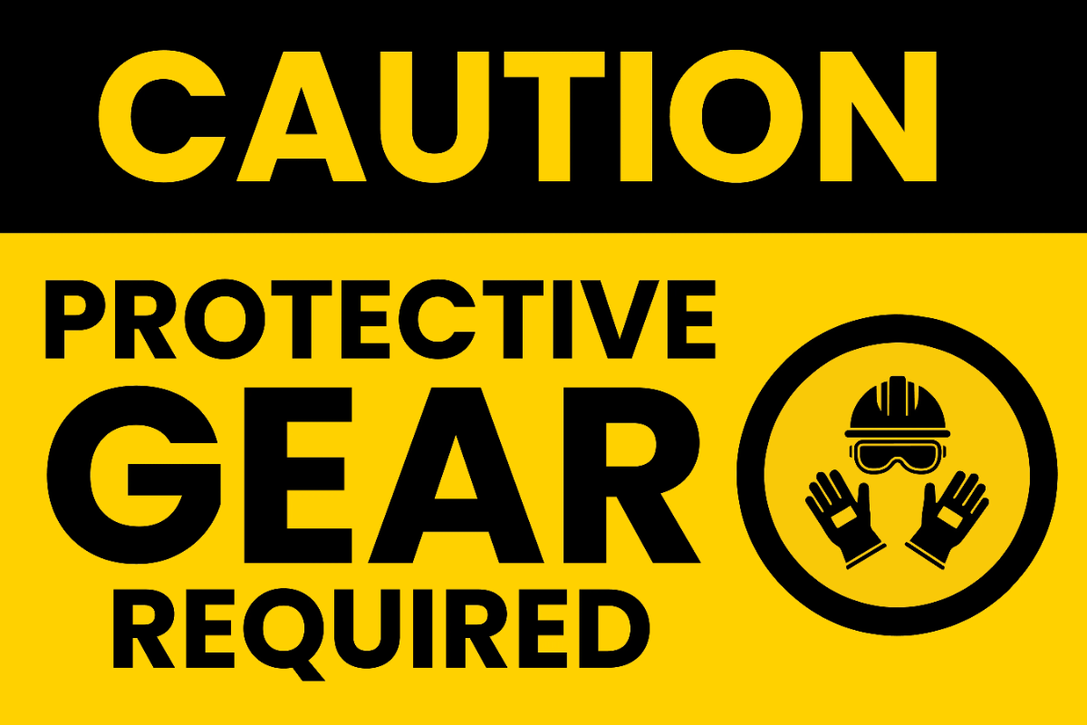Free Protective Gear Required Caution Sign Template to Edit Online