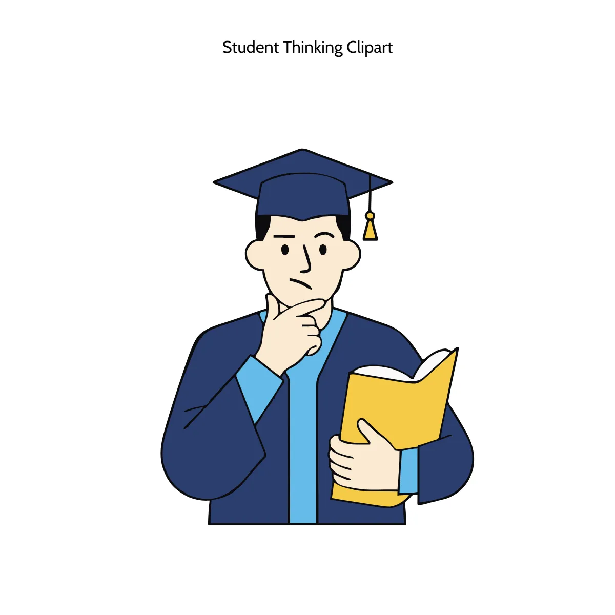 Free Student Thinking Clipart Template to Edit Online