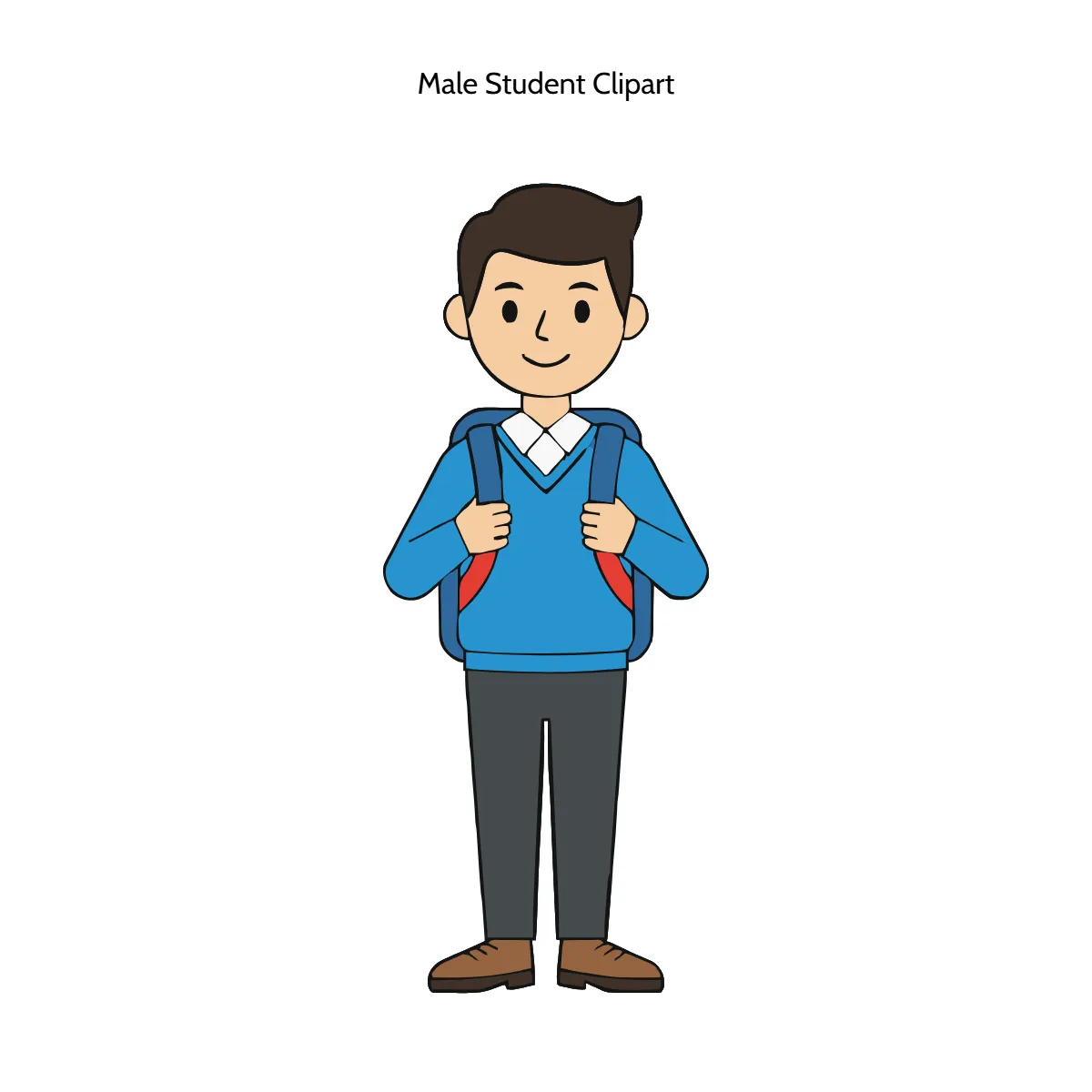 Free Male Student Clipart Template to Edit Online