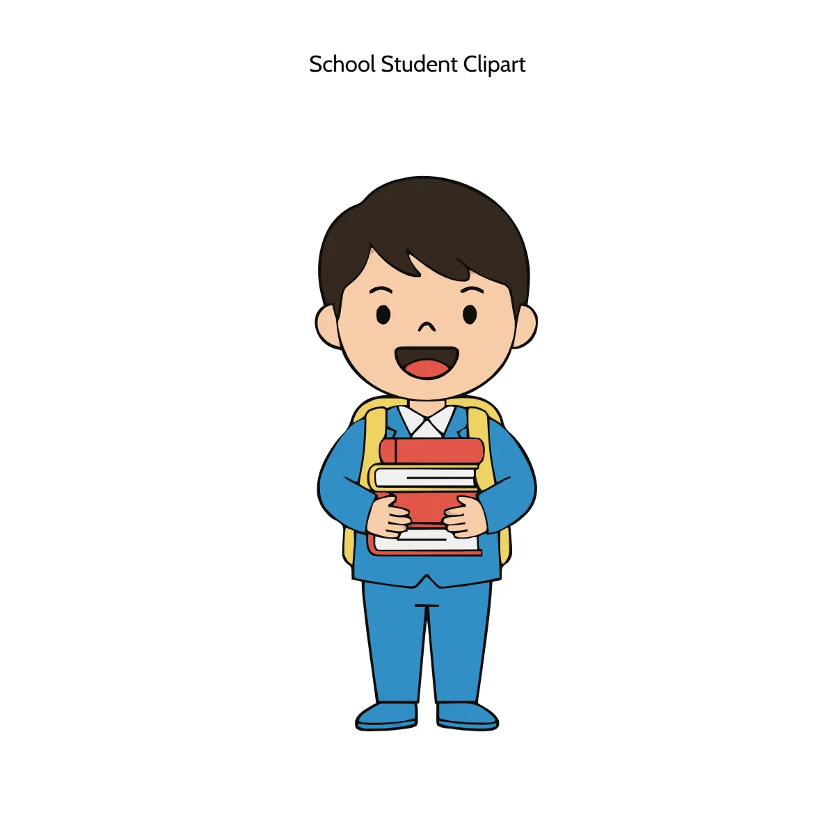 Free School Student Clipart Template to Edit Online