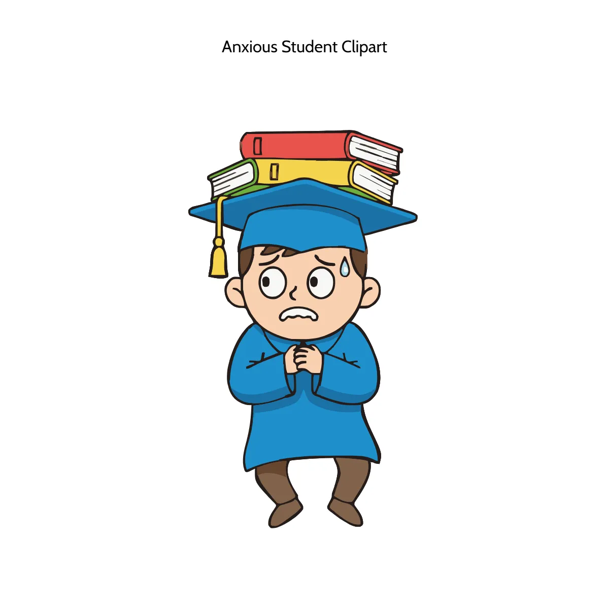 Free Anxious Student Clipart Template to Edit Online