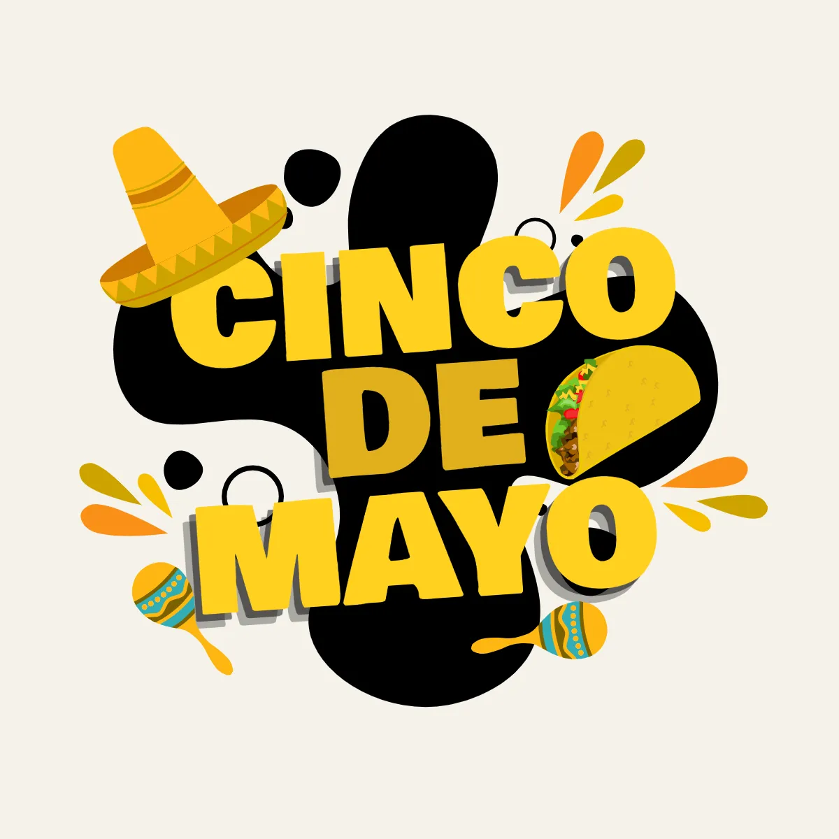 Free Cinco De Mayo Black and Yellow Clip Art Templates to Edit Online Free Cinco De Mayo Black and Yellow Clip Art Templates to Edit Online