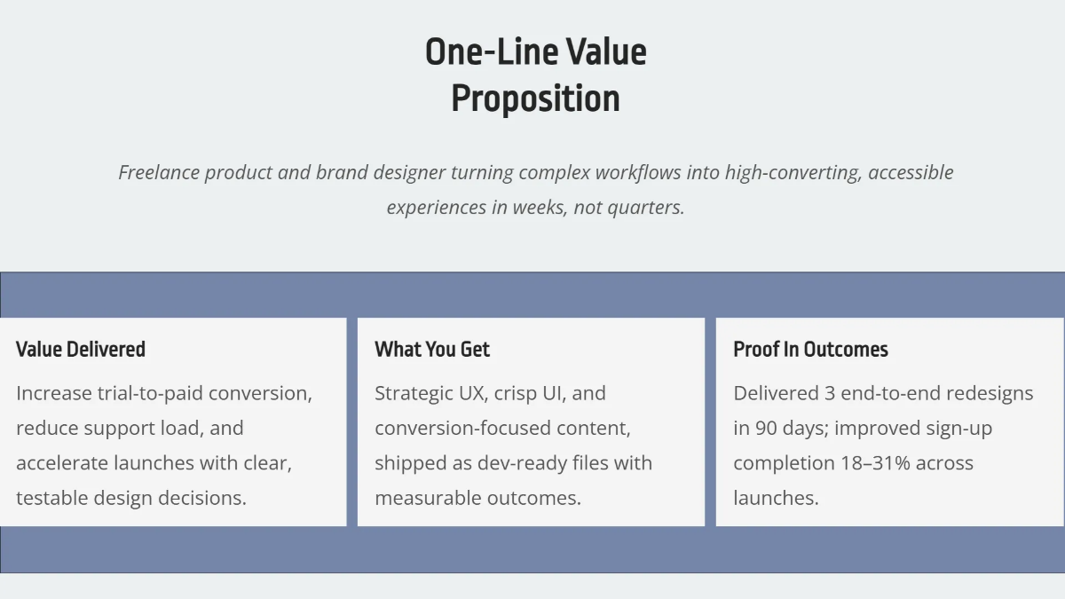Freelancer Designer Portfolio Template to Edit Online