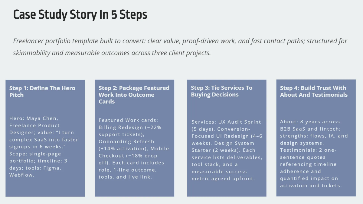 Freelancer Designer Portfolio Template to Edit Online