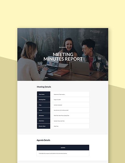 Free Sample Meeting Minutes Template