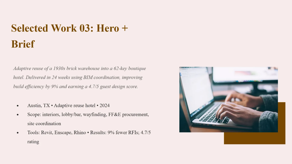 Free Architecture & Interior Design Portfolio Deck Template to Edit Online