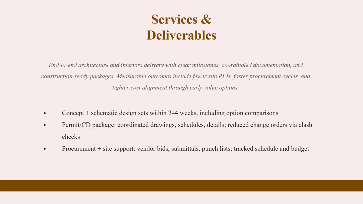 Free Architecture & Interior Design Portfolio Deck Template to Edit Online