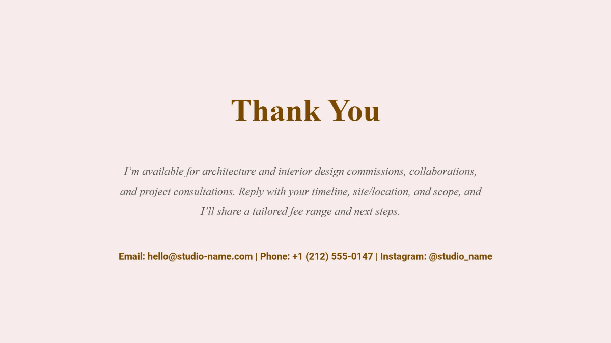 Free Architecture & Interior Design Portfolio Deck Template to Edit Online