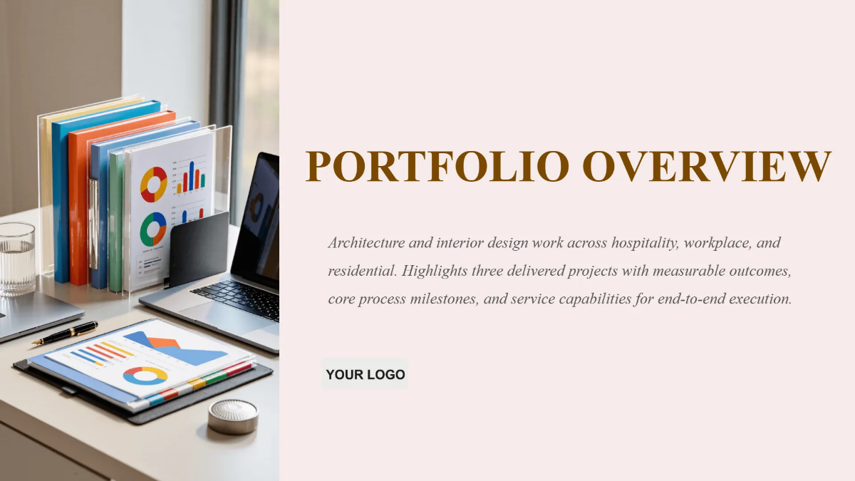 Free Architecture & Interior Design Portfolio Deck to Edit Online