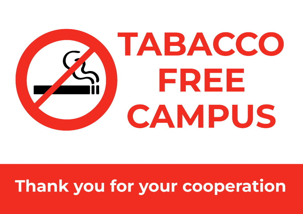 Free Tobacco Free University Sign Template to Edit Online
